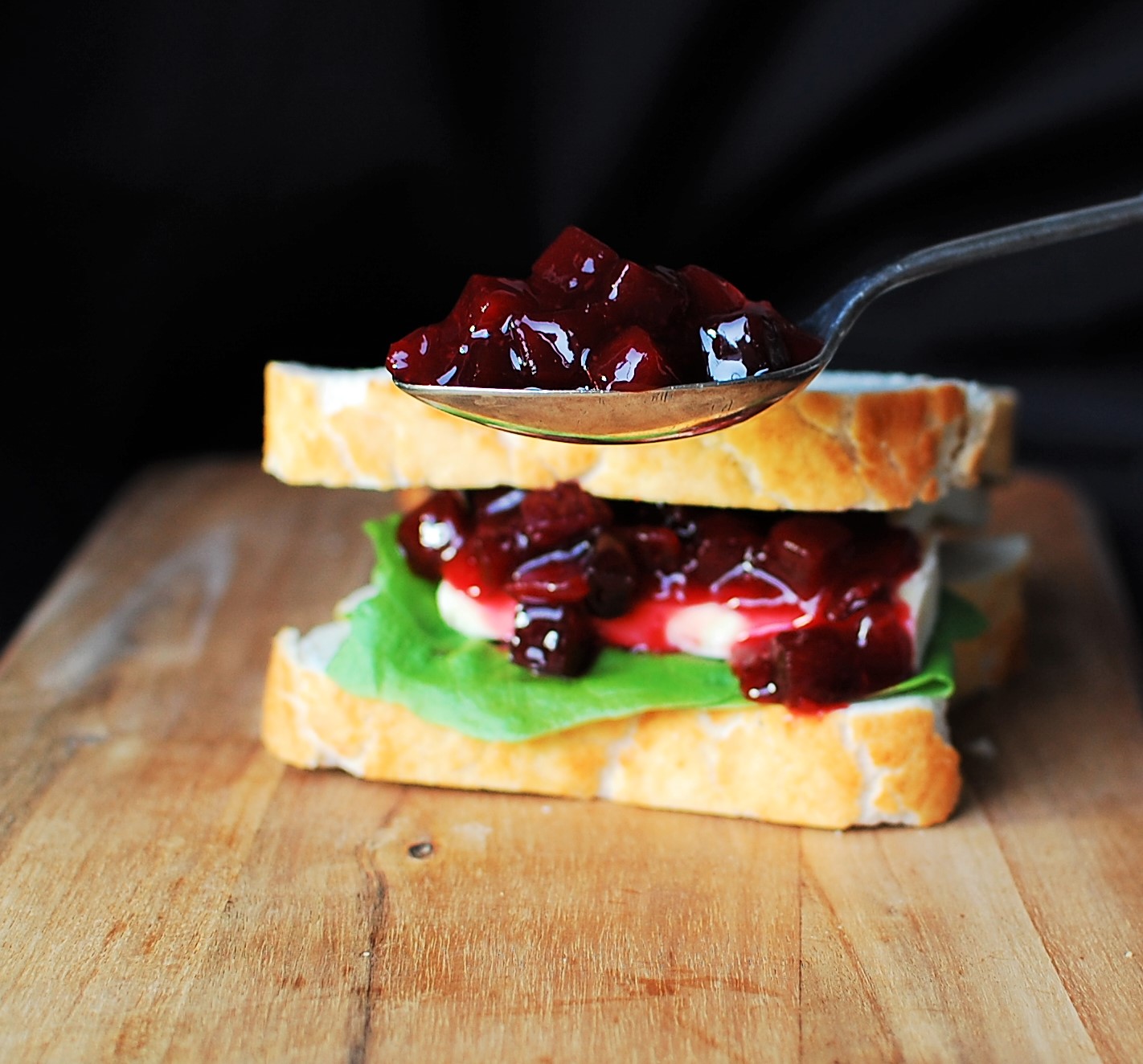 Beetroot And Horseradish Chutney On Spoon With Sandwich Shaws 1889